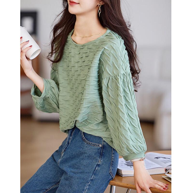 Demana Women s Casual 3D Texture Sweatshirt L