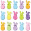 30Pcs Easter Thick Gel Clings Colorful Bunny Rabbit Theme Window Gel Decals Removable Spring Window Clings for Home Classroom Nursery Shop Glass