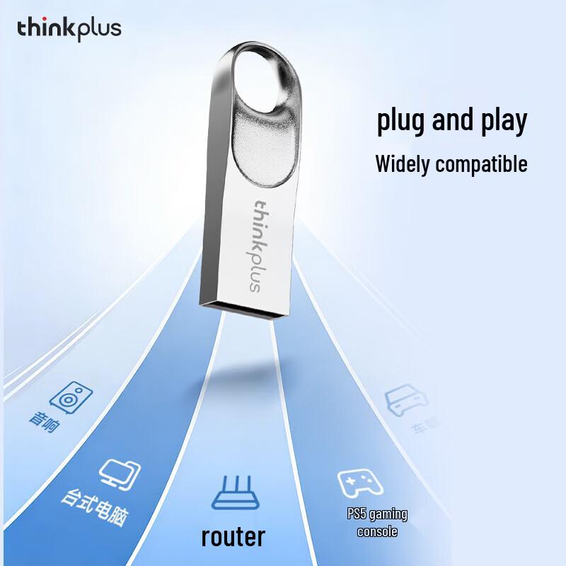 Lenovo TU201Plus 64GB USB 2.0 Metal Flash Drive (5-Pack)