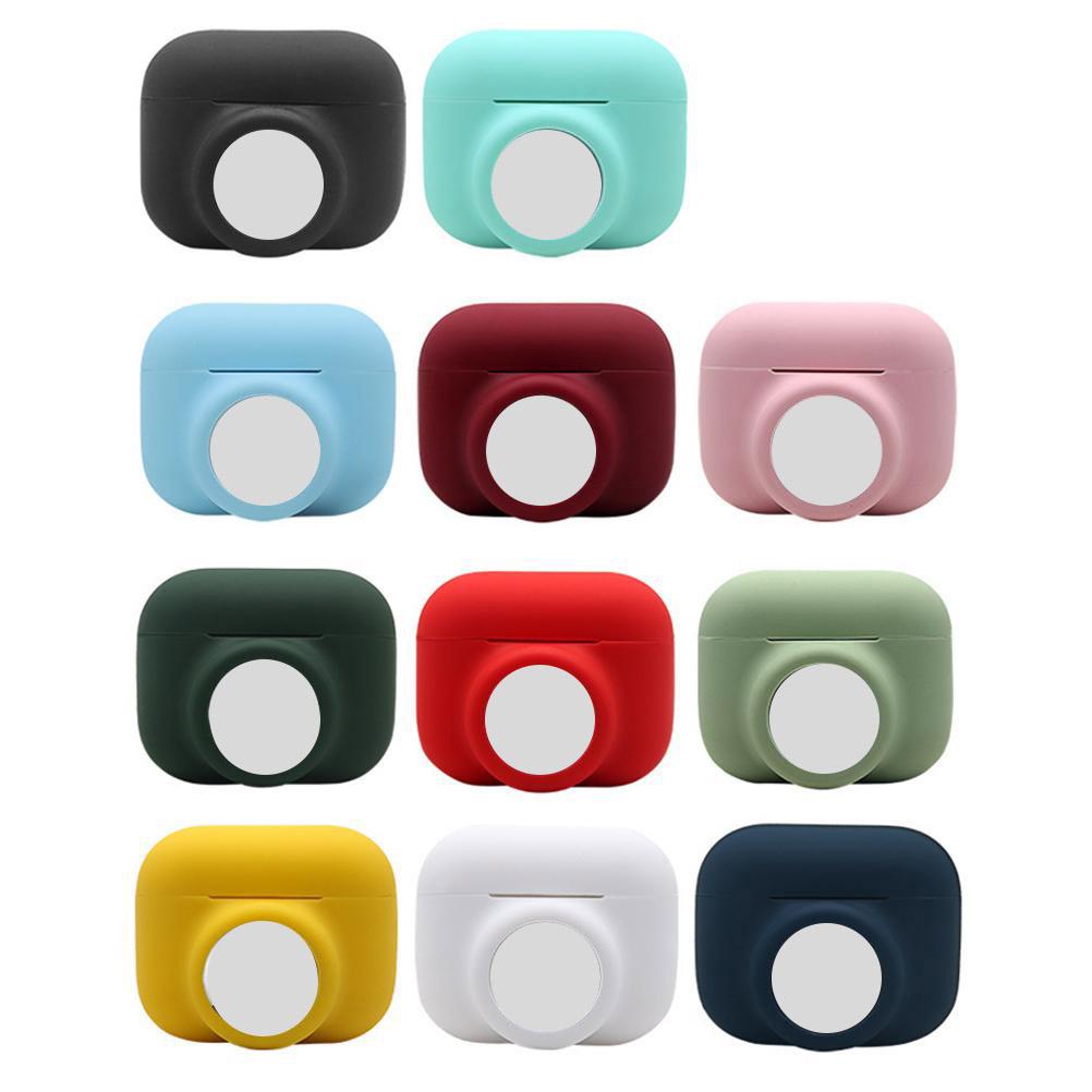 Silicone Cover Fit for IOS Pro Earbuds Anti Drop Shock Absorbing Earbud Case Protective Cover Support for AirTag