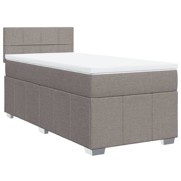 VidaXL Sommier à lattes de lit avec matelas Taupe 90x190 cm Tissu 3286927