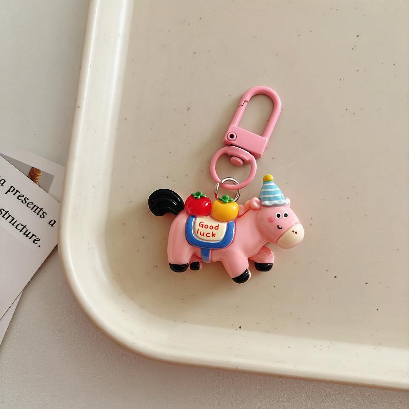 

Cartoon Good Luck Pony Keychain Cute Year Of The Horse Mascot Decoration Creativity Horse Backpack Pendant Accessories Gift