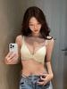 Leopard print underwear women's small breasts are gathered, thickened and large, no steel ring soft support upper support, sexy external expansion bra