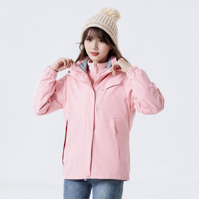 Latest Outdoor Use Jacket Mens Two-piece Kit Womens Thickened Liner Wind Resistant Water Repellent Ski Suit