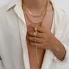 SHIXIN 4 Pcs/Set Trendy Jesus Cross Pendant Necklace for Men Gothic Multilayer Flat Snake Chain Beads Choker Necklace Male Gift