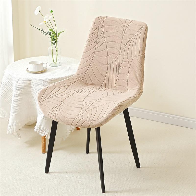1/4/6Pcs Leaf Jacquard Curved Chair Covers Elastic Chair Slipcovers Home Chair Seat Protector For El Wedding Kitchen Banquet