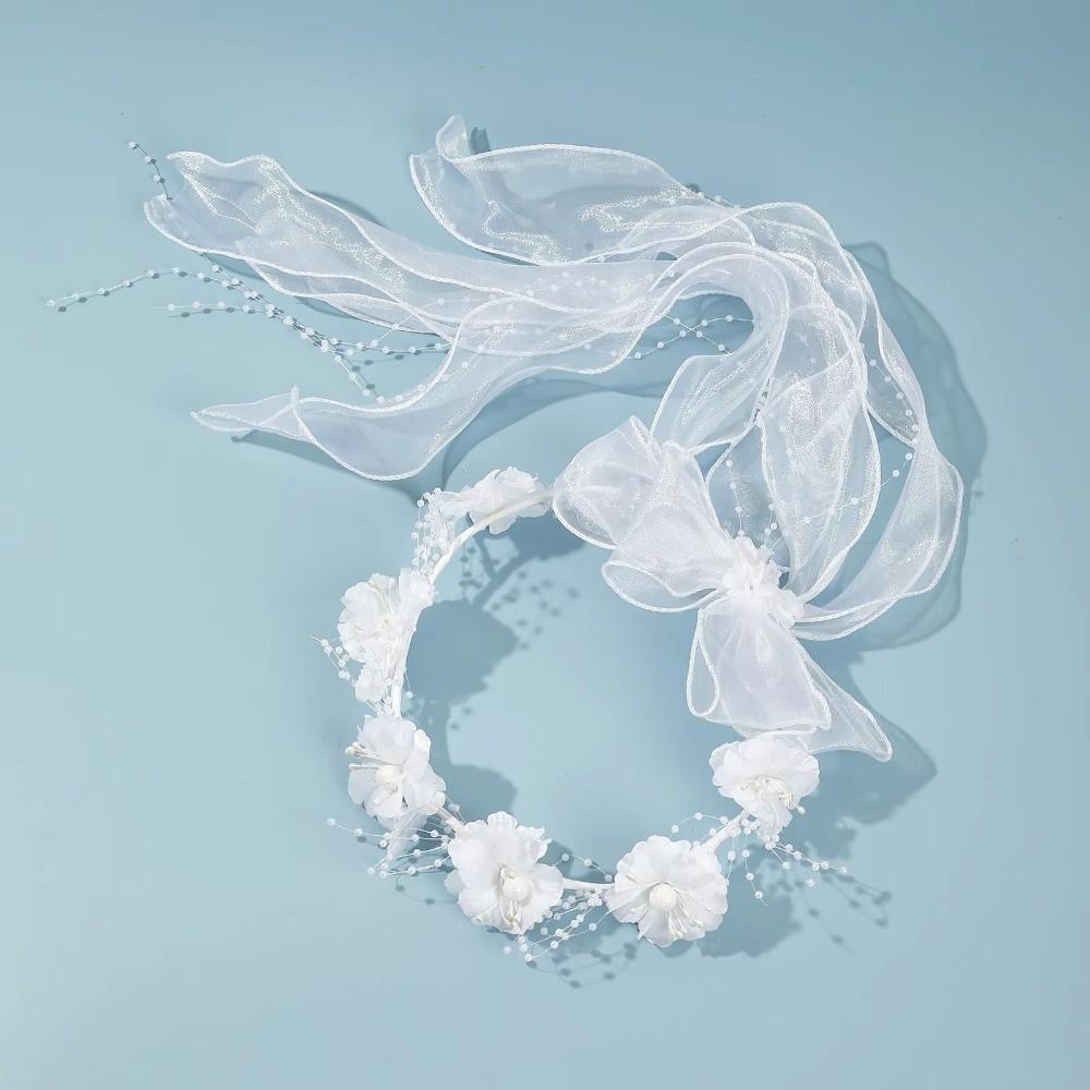 Lightweight Bow Bridal Veil Soft Wedding Bow Headwear Sweet Garland Headband Wedding Party
