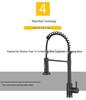 304 Stainless Steel Brushed Gold, Black & White Kitchen Pull-Out Spring Faucet
