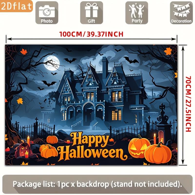 2D flat banner 1 piece of banner Ghost house in the dark Pumpkin batzyc