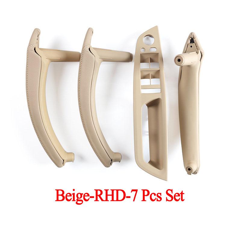 Suitable for  LHD or RHD Cars Interior Plastic Door Pull Handle with Leather Handle Cover 7pcs Full Set for BMW X5 X6 E70 E71 E72