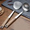 Wooden Handle Wok Spatula 304 Stainless steel spatula cooking Utensils spoon long handle Large Size turner Fried Steak Shovel