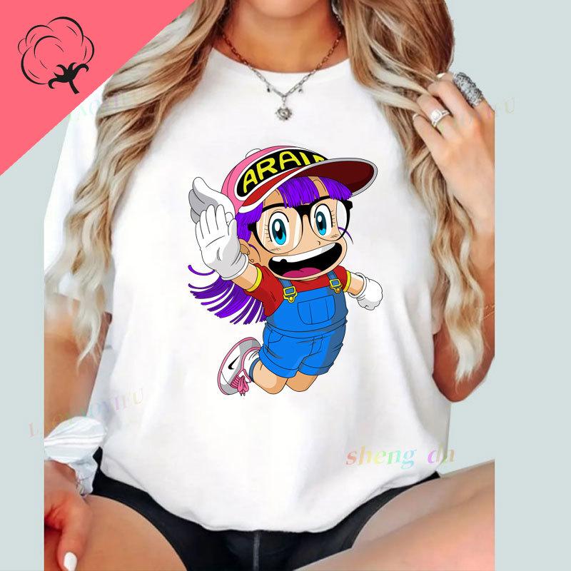 Arale DrSlump Tee Tshirt Pure Cotton  Graphic T Shirts  Y2k Top  Women Clothing