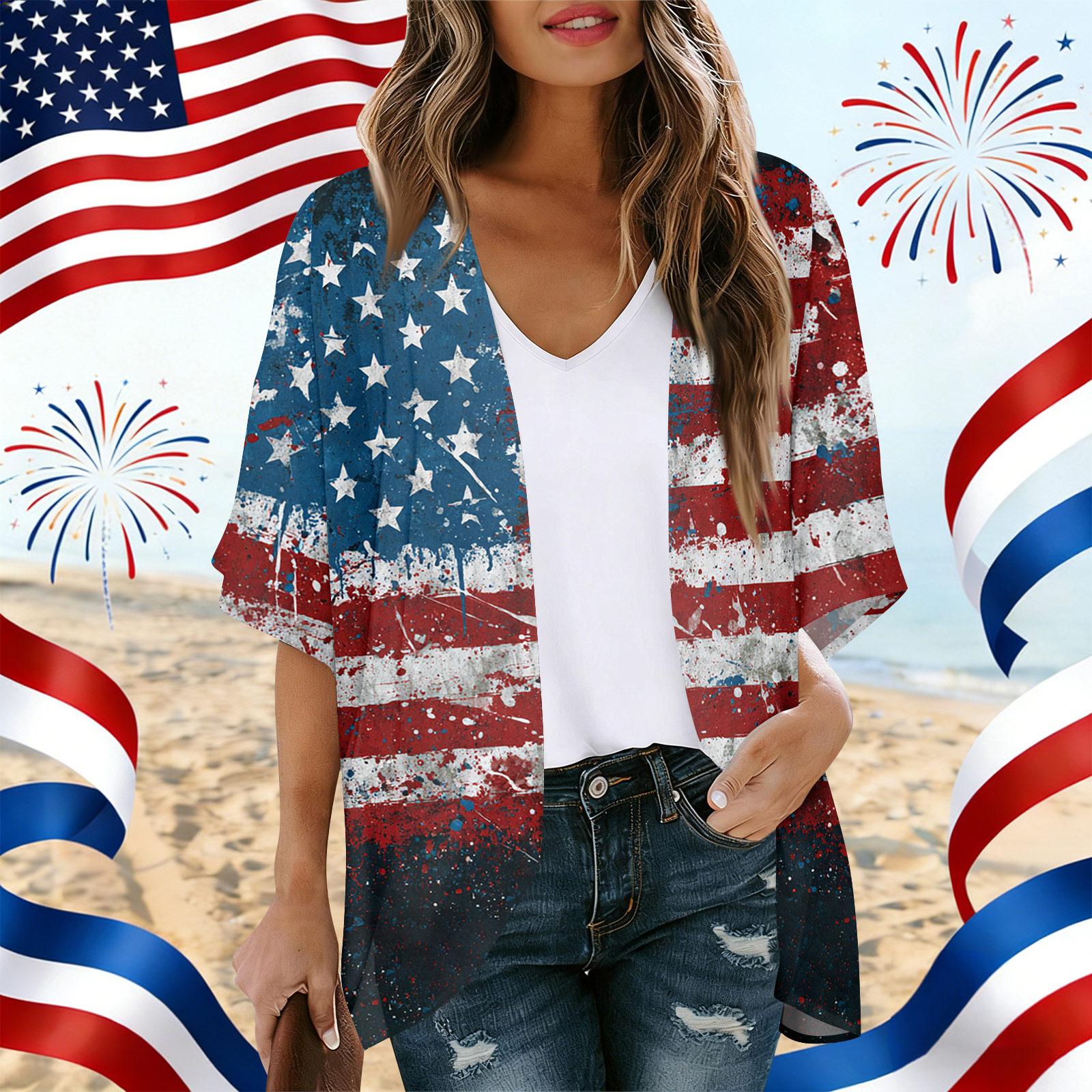 

Womens Open Front Kimono Cardigan Loose Fit Lightweight Printed Short Sleeve Casual Outerwear Top 250 Years Design XXL