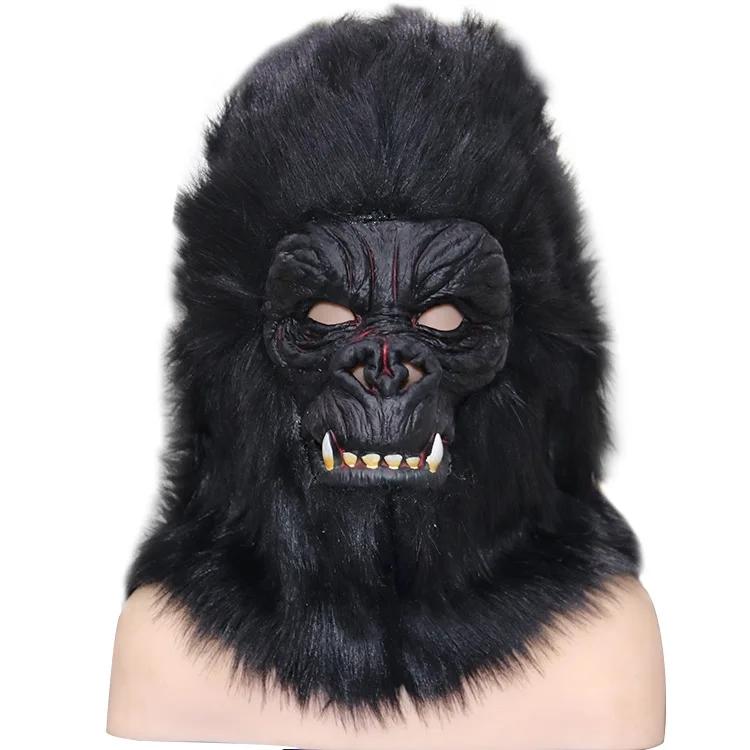 Maska King Konga Hororové Zvíře Gorila Opice Maska Novinka Halloween Cosplay Kostým Pokrývka Hlavy Zvířecí Večírek Šimpanz Maska na Celou Hlavu