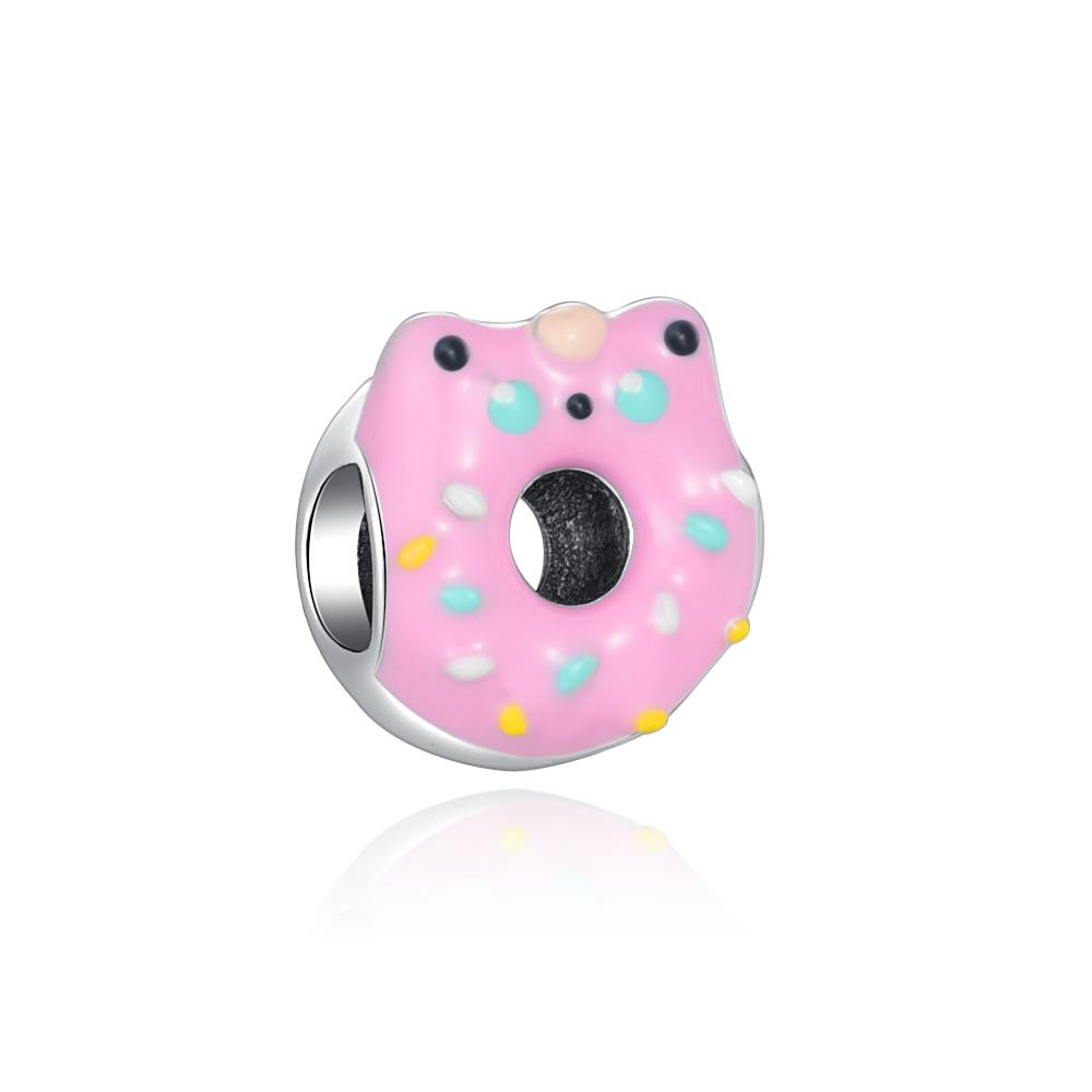 Sweet Cute Donut Burger Ice Cream Cake Charm Bead Copper Compatible Original Bracelet Pendant Diy Women'S Jewelry Making