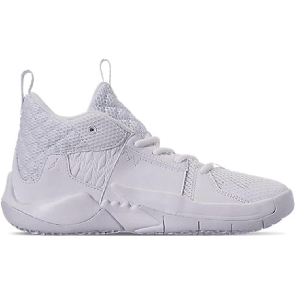 Jordan Why Not Zer0.2 Slip Resistant Abrasion Resistant Mid Top Children's Basketball Shoes White AT5719-101