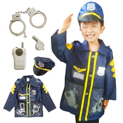 Policie Policie Halloween Policejní sada Policejní auto Policejní děti Dárek k narozeninám zdarma [MIHI] Cosplay, Den dětí, Děti, Policista, Kostým, 5dílná +
