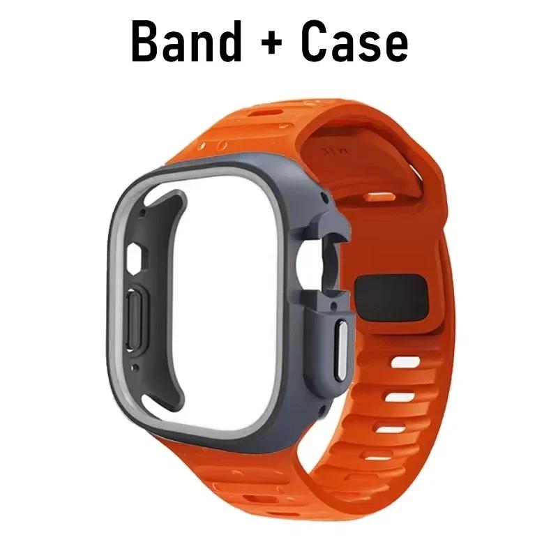 TPU-Hülle+Silikonarmband für Apple Watch Band Ultra 49mm Sportband für iwatch Serie 10 9 8 7 6 5 46mm 45mm 44mm 41mm 40mm 42mm