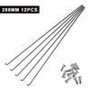 Bicycle Repair Parts 12PCS Bicycle Spokes with Nipples 45# Anti-Rust Steel Wheel Steel Wire Strip
