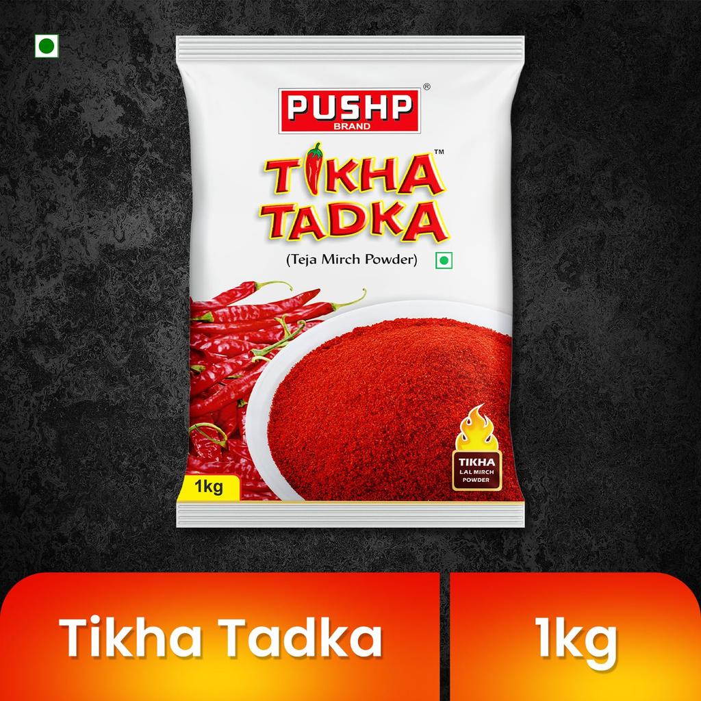 Pushp Spicy Red Chilli Powder Premium Quality Lal Mirchi Powder For Authentic Indian Cooking And Bold Spicy Flavor 1kg