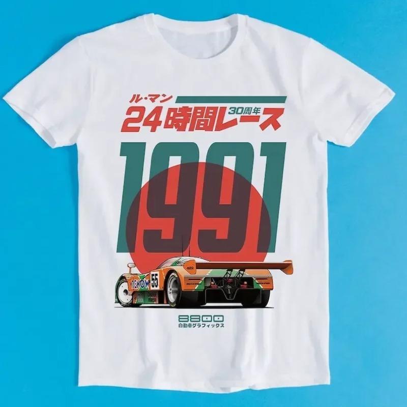 Japanisch 787B Jubiläum 30. Le Mans Retro Lustige Kunstzeichnung Gamer Anime Kult Meme Film Musik Geschenk Baumwoll-T-Shirt Lustiges T-Shirt