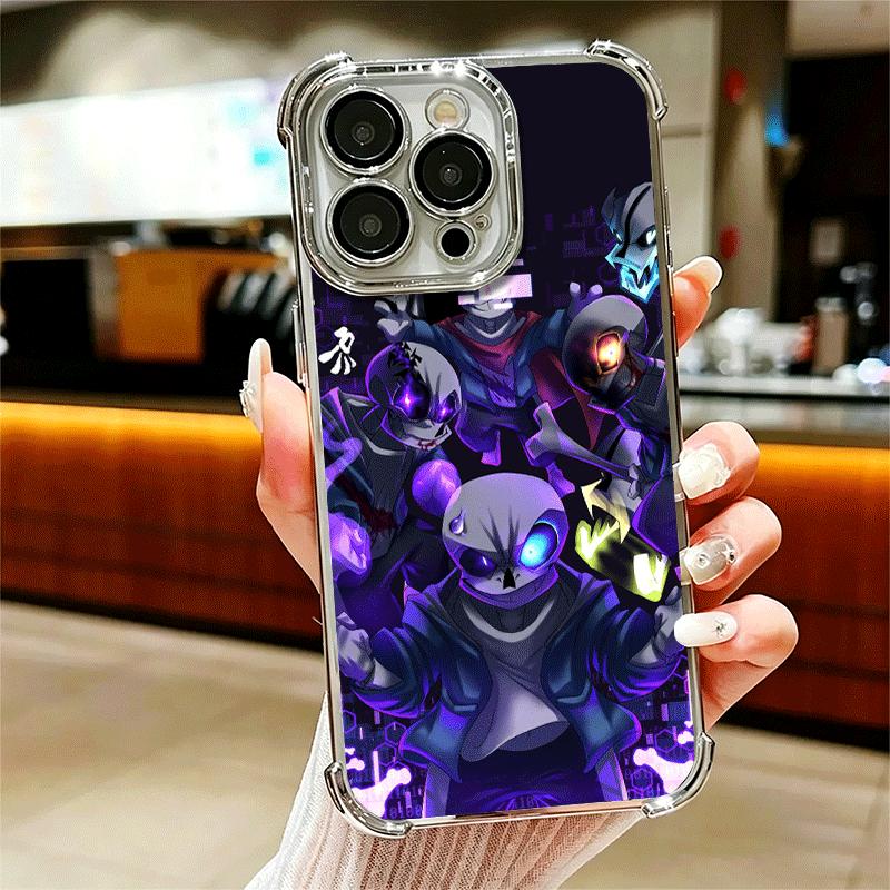 U-Undertale S-Sans Plating Phone Case For Iphone 16 17 Pro Max Air 16E 14 15 Plus 12 13 Mini Anti-Fall Airabag Cover
