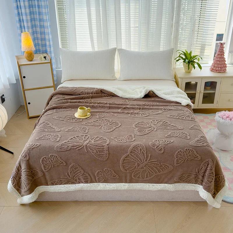 3D Butterfly Throw Blanket Super Soft Warm Fluffy Bed Blankets Lightweight Jacquard Fleece Blanket for Sofa Chair Bed Camping