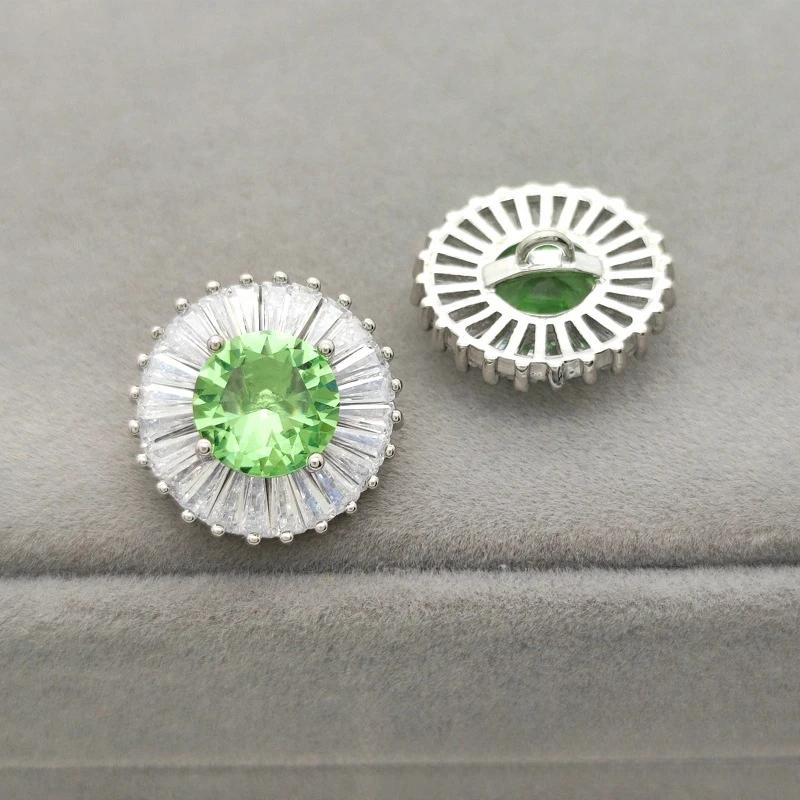 5pc Luxury Crystal Buttons for Clothing Cubic Zirconia Button for Coat Decorative CZ Sewing Buttons for Suits Cardigan