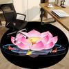 1pc Lotus Flower Chair Carpet for Office, Round Non Slip Durable Large Size Office Carpet, Suitable for Office