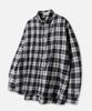 Dibellobeu Heritage Flannel Oversized Check Shirt_Navy