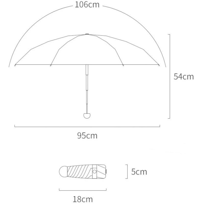 Kompaktowy Mini Parasol Podróżny Parasol Ochrona UV 5-krotny Ultralekki Parasol Przeciwsłoneczny Przenośny Manualny