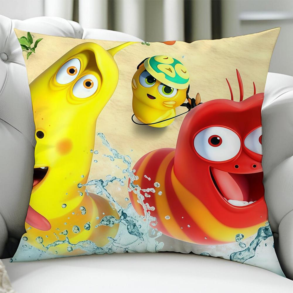 Funny Cartoon LLarva Cushion Cover Birthday Anniversary Gifts Double Sided Printed Zipper Cushion Cover Soft Skin Bedding