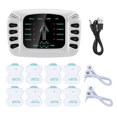 EMS-Massage, elektrischer Impuls, Akupunktur, Ganzkörper-Entspannungs-Muskeltherapie, Massagegerät, Stimulator, Körpermassage mit 16 Pads