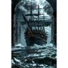 Vintage Nautical Metal Wall Art, Old Sailing Ship Pirate Decor, Home Wall Decor