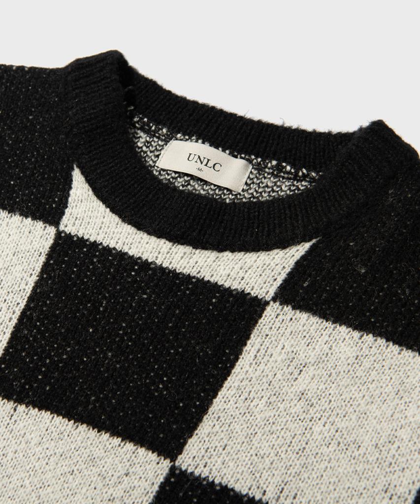 U And Lc Check Block Oversized Knit (2 Colors)