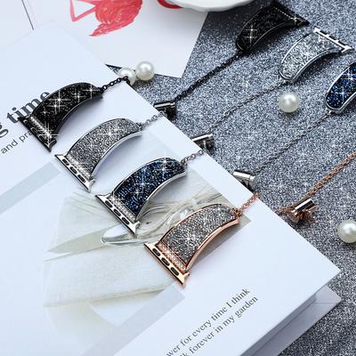 Diamond Strap For iWatch 7 41mm 45mm Woman Stainless Steel Link Bracelet For iWatch 7 6 SE 5 4 3 40mm 44mm 38mm 42mm Bands
