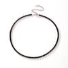 HipHop Black Crystal Iced Out Cubic Zirconia Tennis Necklace For Women 18K Gold Plated Hippie Bridesmaid Jewelry