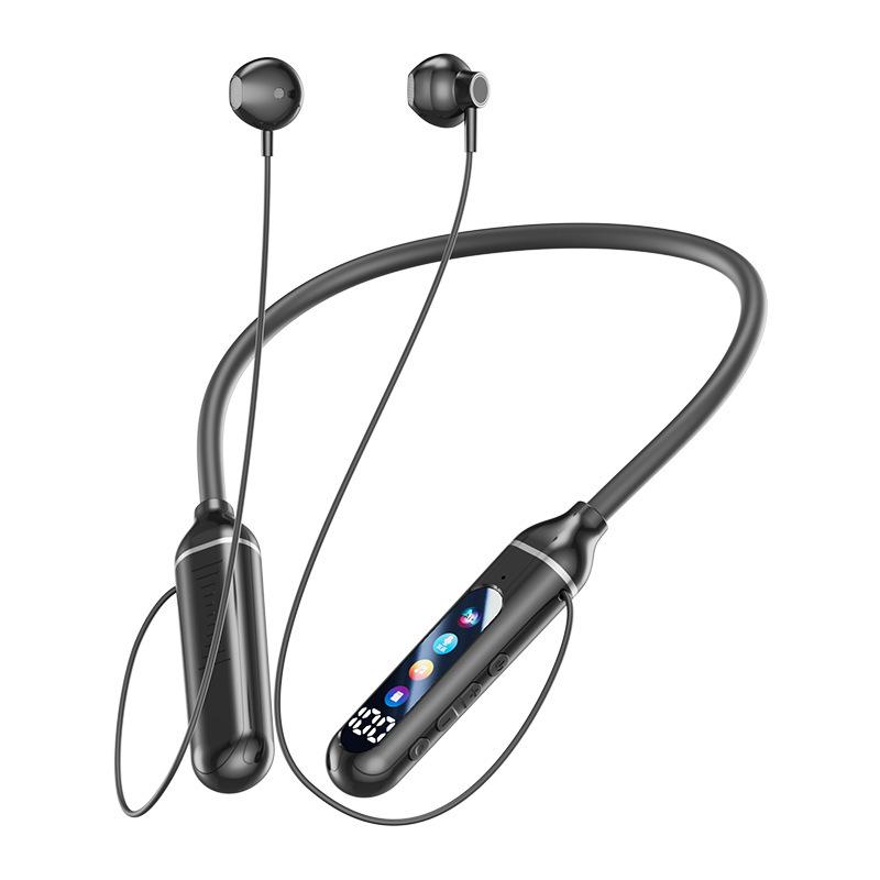 2025 Neck-Hanging Wireless Bluetooth Headphones with Long Battery Life, Digital Display, HD Sound for Sports, K-Singing, and Gaming.
