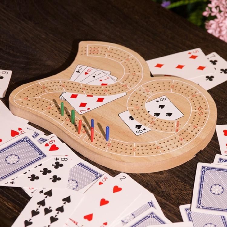 Wood Cribbage Cards Game Combines With Contemporary Appeal Strategy Cards Game To Improve Logics Skills Easy to Play