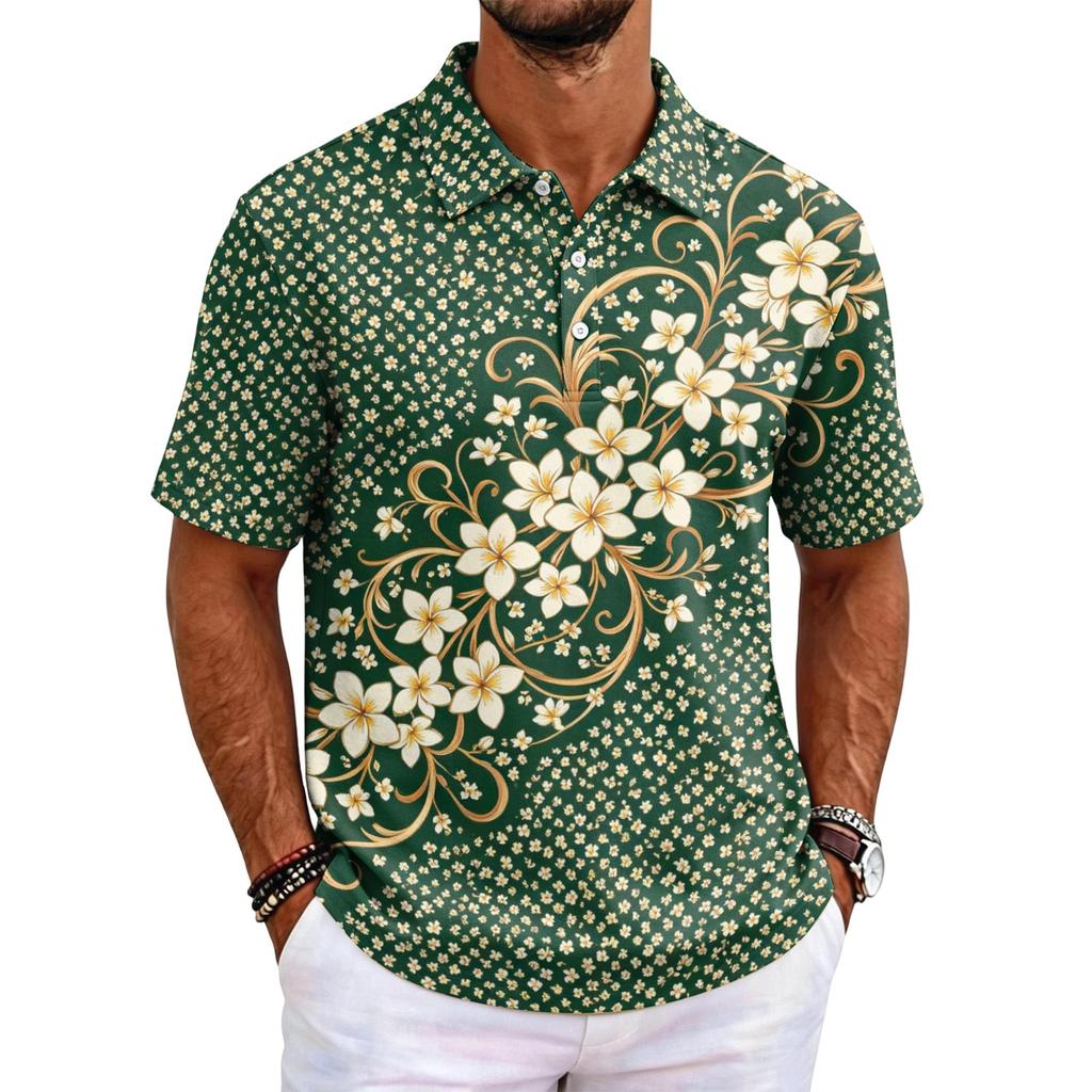Men's Hawaiian Print Shirt Loose Fit Casual Short Sleeve for Everyday Wear