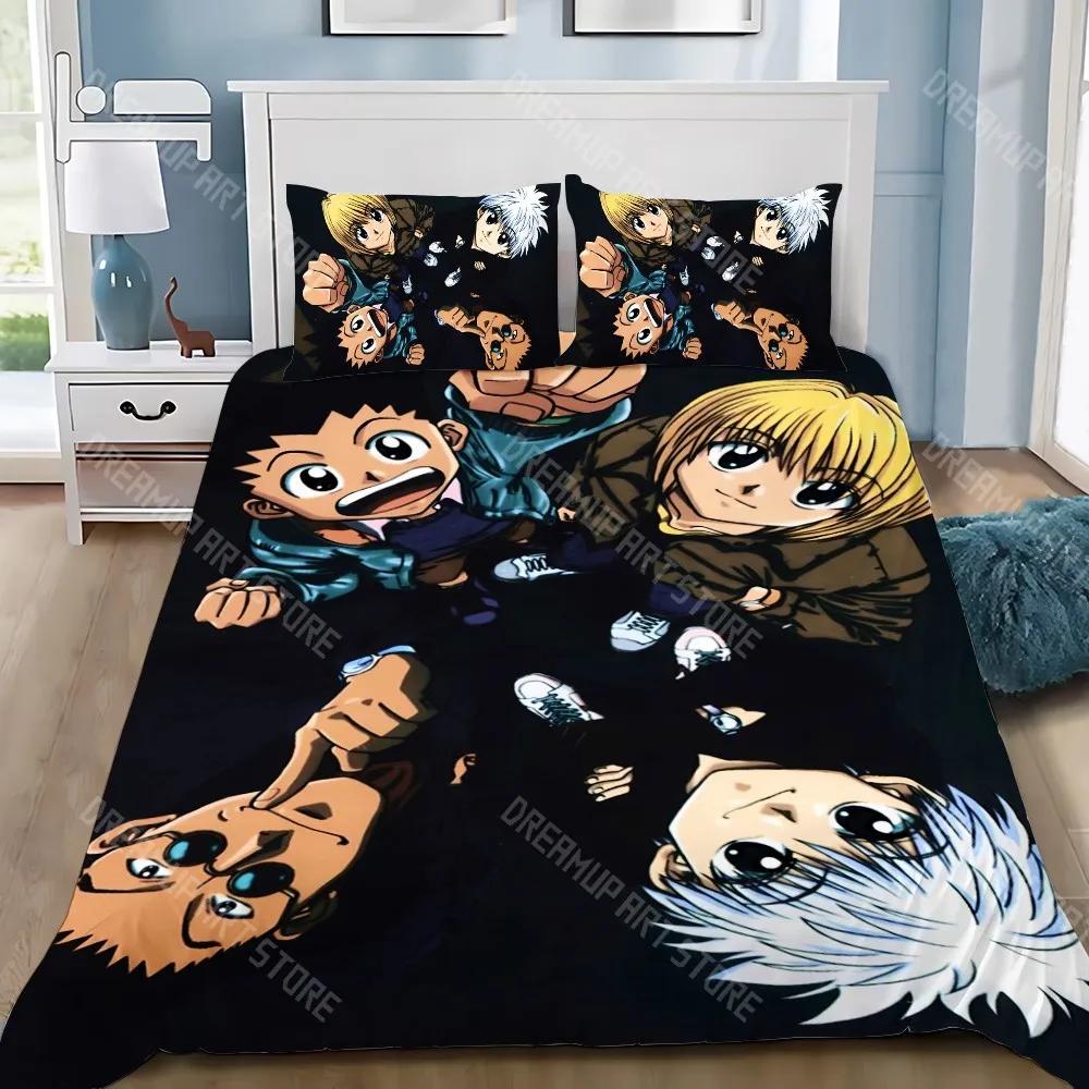 Çizgi Film Hunter x Hunter Nevresim Yastık Kılıfı Yatak Takımı Yetişkin Erkek Kız Yatak Odası Dekorasyonu Çocuk Tek Çift Büyük Boy