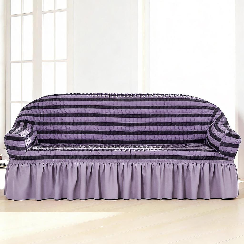 Four Seasons Wind Bubble Gauze Sofa Skirt, Thick & Fully Wrapped, High-End Elastic Cover for Lazy Person
