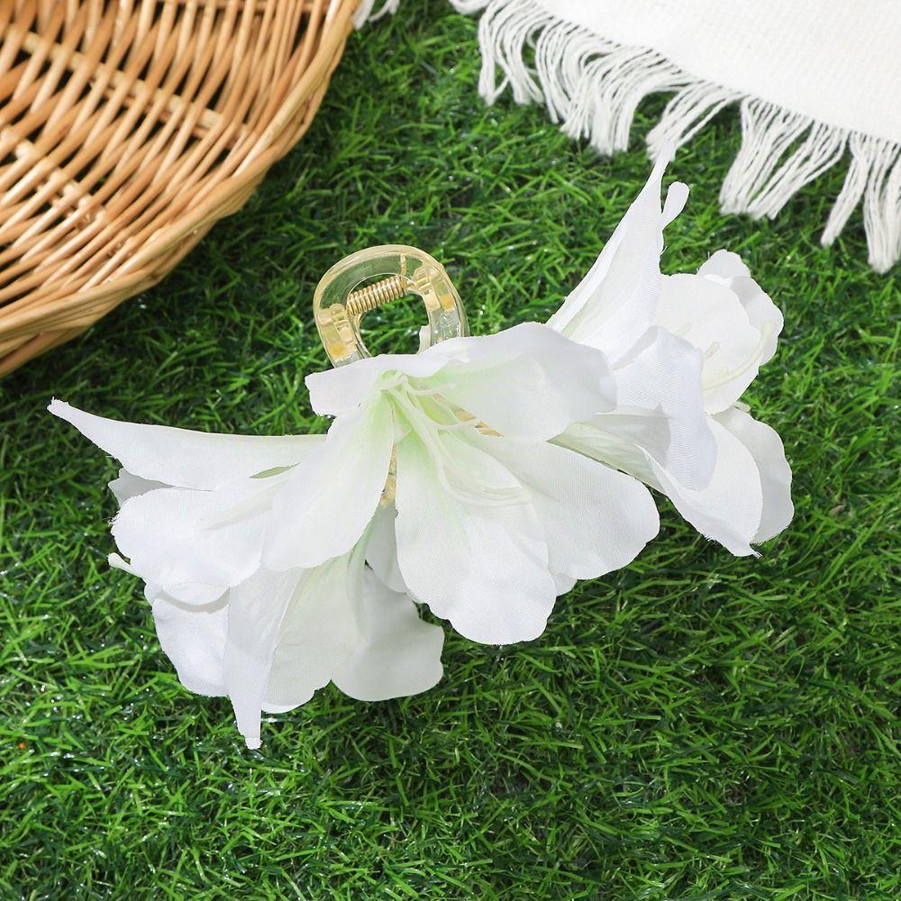 Comfortable To Wear Canna Flower Hair Claw Non-slip Styling Hair Crab  Beach