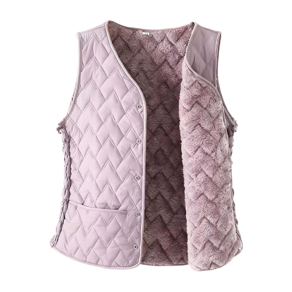 Women's Winter Fashion Casual Sleeveless Vest Outerwear Warm Cotton-Padded Lightweight Coat