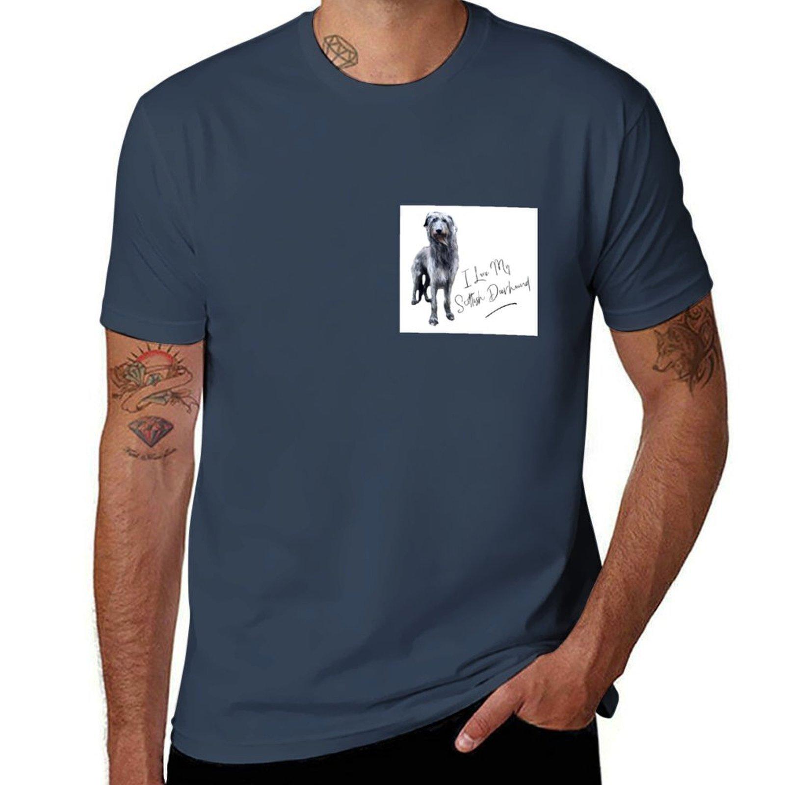 I Love My Scottish Deerhound Tshirt Festival Casual Short Sleeve S