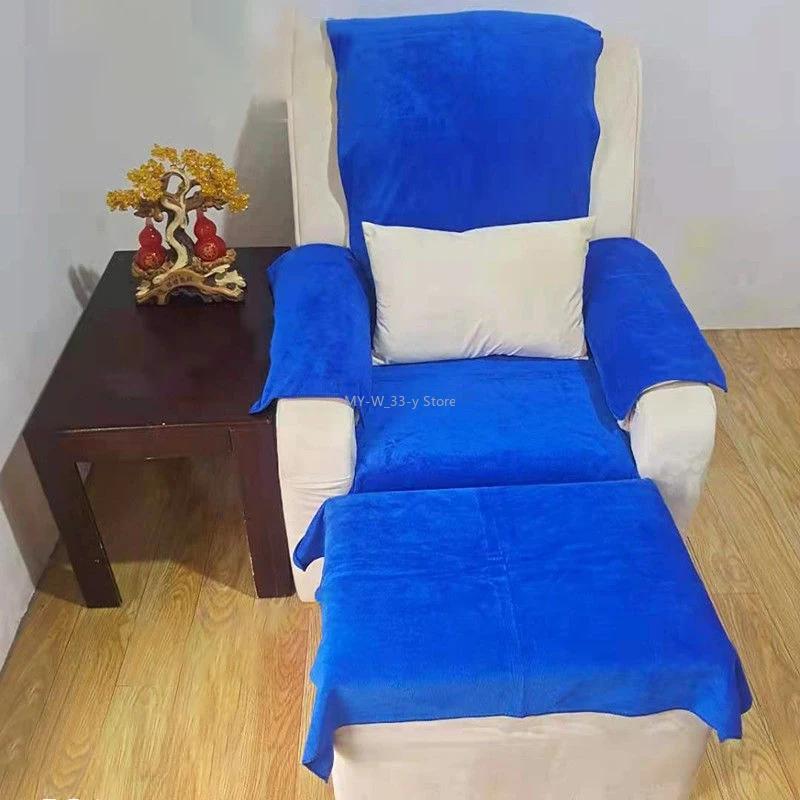 4 Pcs/set Foot SPA Sofa Towel Pedicure Sofa Towel Beauty Salon Foot Pad Towel Massage Chair Sheet Sauna Foot Massage Bath Towels 4pcs-Small