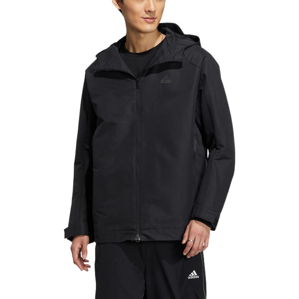 adidas Kapuzenjacke mit Farbverlauf-Logo-Print für Herren, Oberbekleidung, Schwarz, HY5829