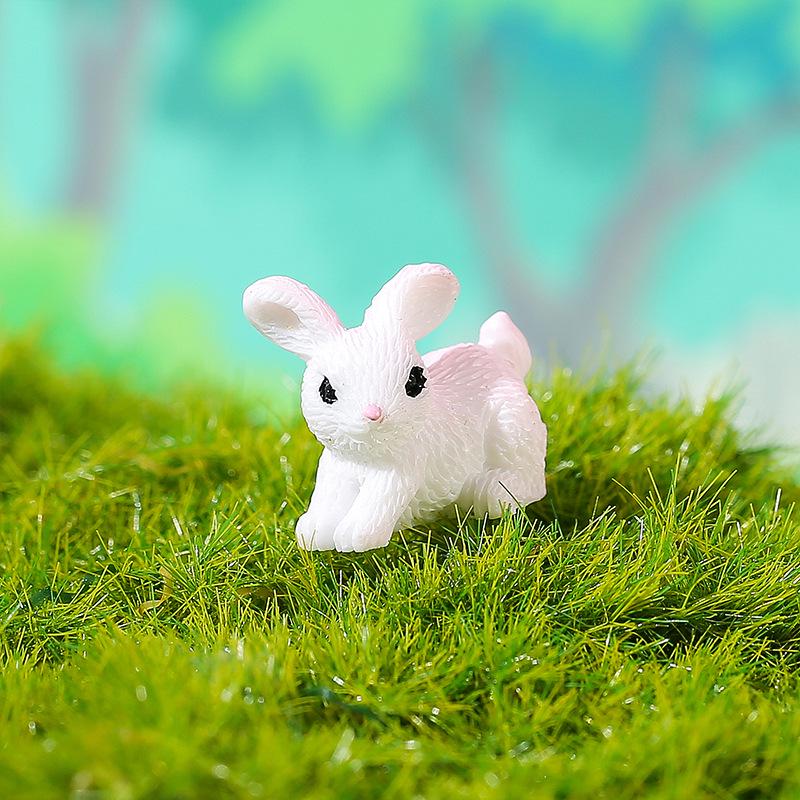 Rabbit Paradise: Cute Cartoon Rabbit Miniature Garden Ornaments - Colorful Resin Accessories & Crafts
