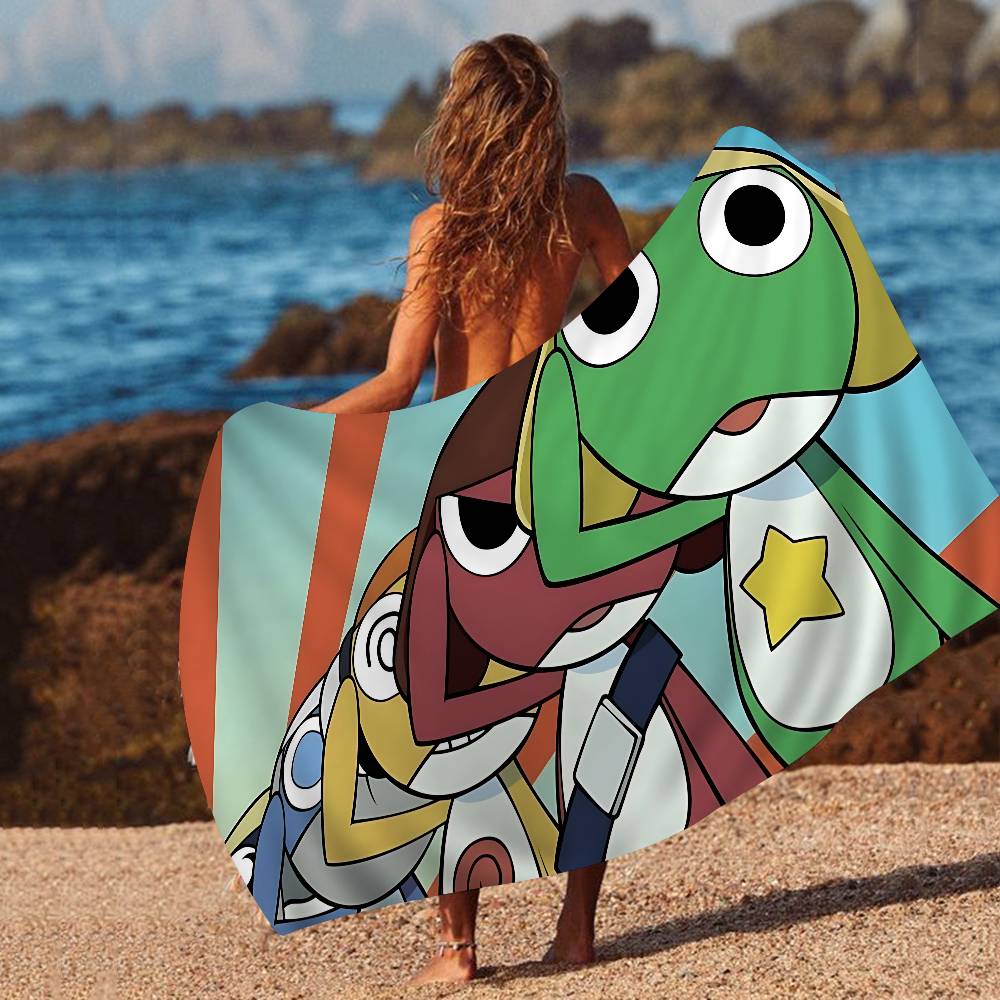 Classic Comedy Anime K-Keroro Anime Beach Swimming Towel Soft Absorbent Washcloth Children's Gifts for Kids Travel Camping Gym