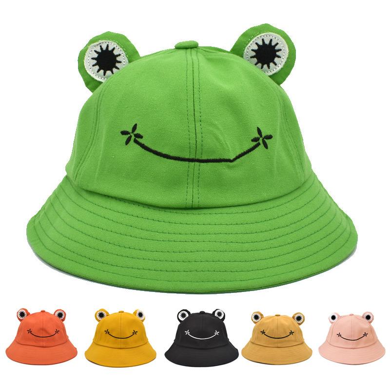 Parent-Kid Cartoon Frog Bucket Hat Panama Fishing Cap Cute Froggy Hat Man Women Bob Outdoor Sun Fisherman Hat Casual Caps Gift